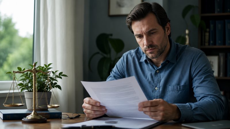 Person calmly reading legal documents about payday loan debt collection rights in Washington State