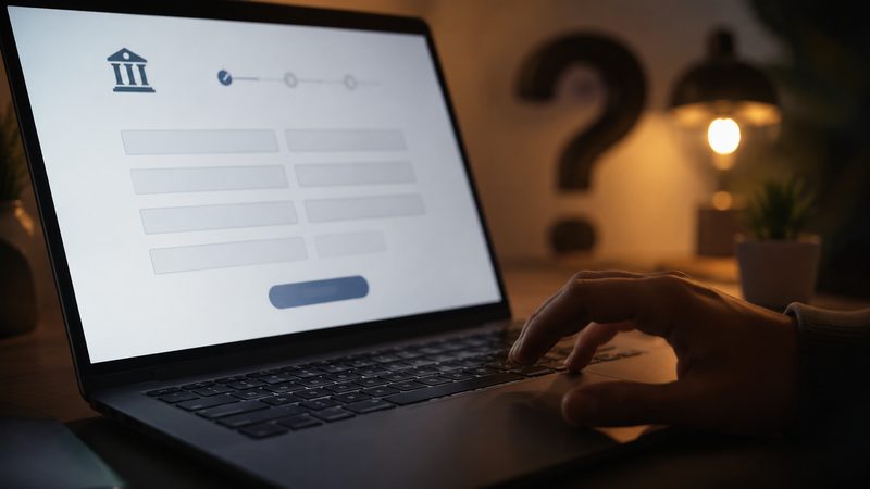 Person reviewing no credit check loan options on a laptop in Washington State, weighing the real cost honestly